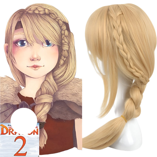 New Movie How To oh Train Your oh Dragons 2 Astridid Long Braid Cosplay Wigs for women +Wig Cap