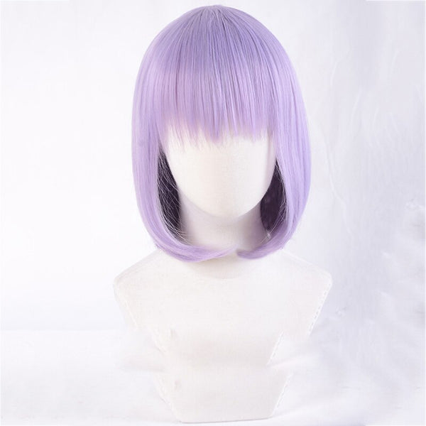 Purple Short Straight High Temperature Fiber Synthetic Hair Party Cosplay Wig Dagashi Kashi Shidare Hotaru Dakimakura+hairnet