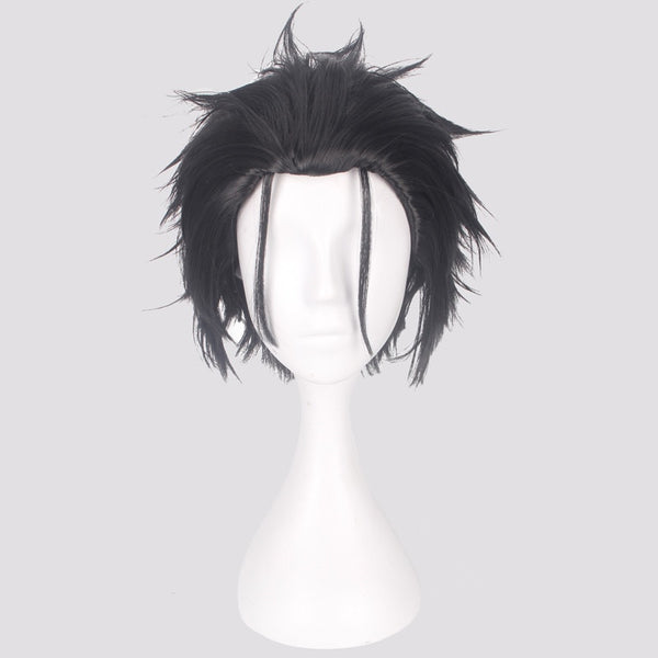 12inch Men's Black Grey Mix Hair Re:Zero kara Hajimeru Isekai Seikatsu Subaru Natsuki Short Synthetic Cosplay Wig+Wig Cap