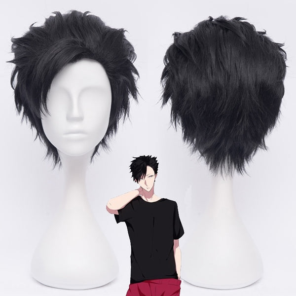 Haikyuu!! 30cm Tetsurou Kuroo Tetsurou Short Black Styled Synthetic Hair Cosplay Wig Heat Resistance Costume Wigs+ Wig Cap