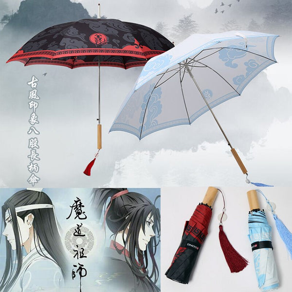 Anime Grandmaster of Demonic Cultivation Mo Dao Zu Shi Lan Wangji Wei Wuxian BL Anit-SUV Umbrella Rain Sun Cosplay Props Gifts
