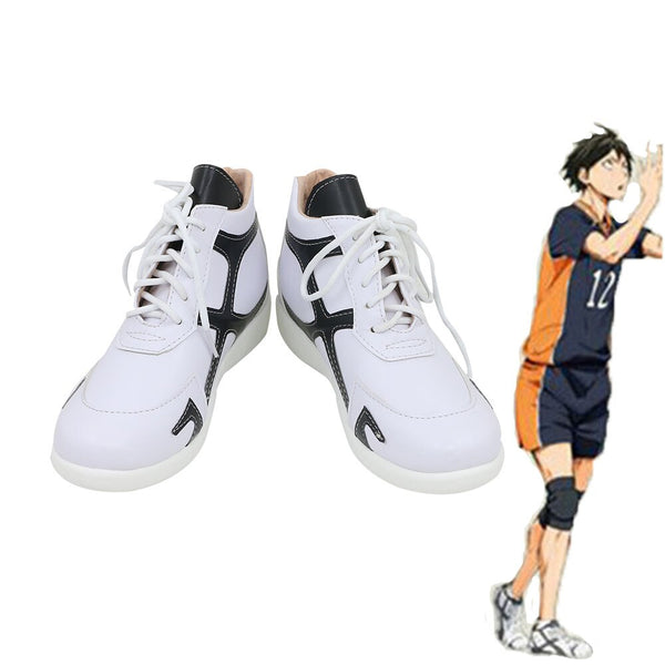 Haikyuyu! Haikyuuyuu!! Karasunono High School a Volleyball Team Daichihi Sawamurara Asahihi Azumanene Anime Cosplay white Sports Shoes Boots
