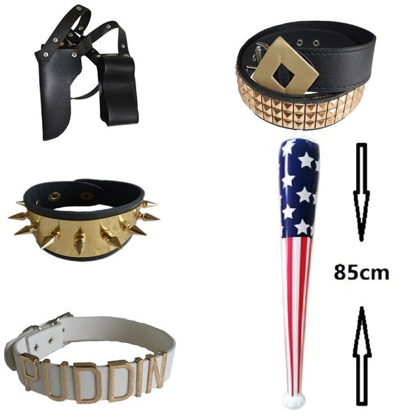 Suicide Cosplay  Squad Quinn Monster  Bracelet Belt necklace Gloves Accessories Full Set Wig Harley