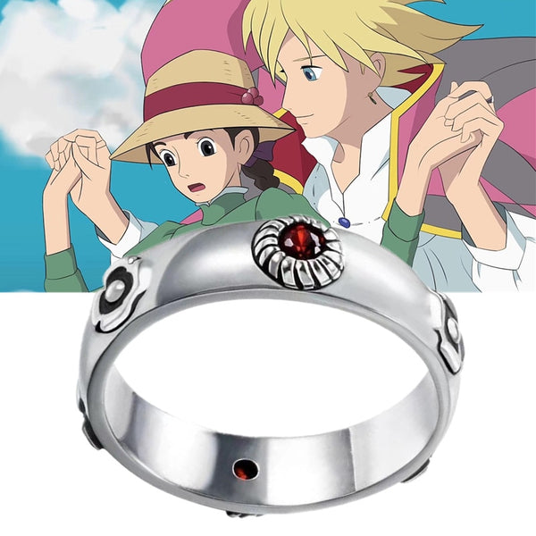 Anime Howlsls Moving a Castle Ring Hayaoao Miyazakiki Cosplay Howlwl Sophies Metal Adjustable Unisex Rings Jewelry Prop Accessories Gift