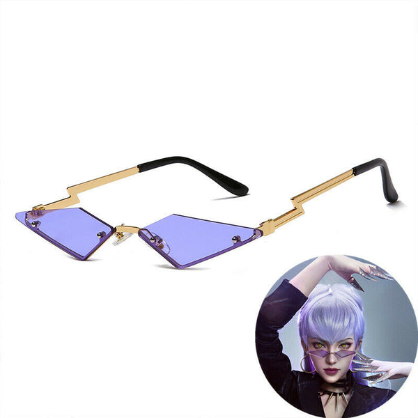 Game LOLs KDAda The Baddest Evelynnynn Cosplay Cyberpunk Glasses Eyewear Accessories Sunglasses Prop Unisex