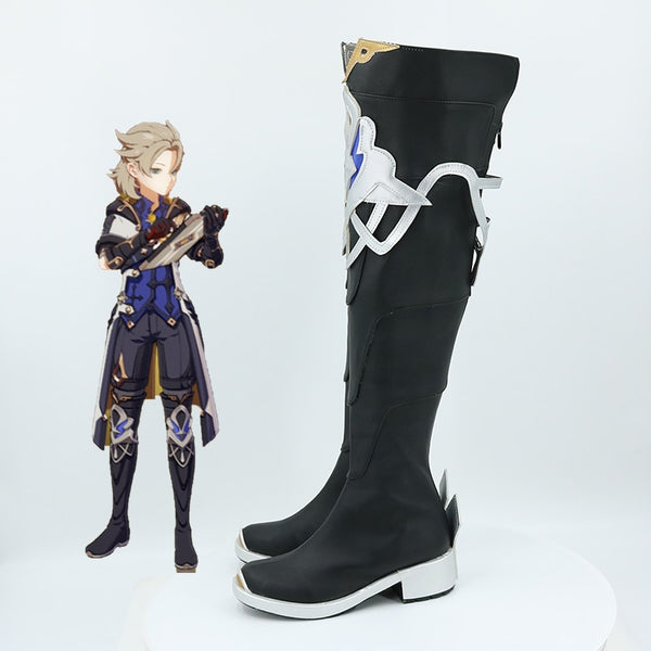 Genshin Impact Alchemist Albedo Game Cosplay Shoes High Boots Custom-made Halloween Party Accessories Props Version 2