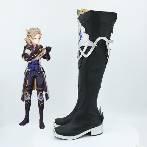 Genshing and Impacts Alchemistst Albedodo Game Cosplay Shoes High Boots Custom-made Halloween Party Accessories Props Version 2