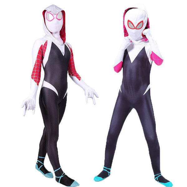 Movie Iron disfraz spiderman Children Superhero Cosplay 3D Spider Gwen Stacy Kids Adult Zentai Suit Halloween Party Gift