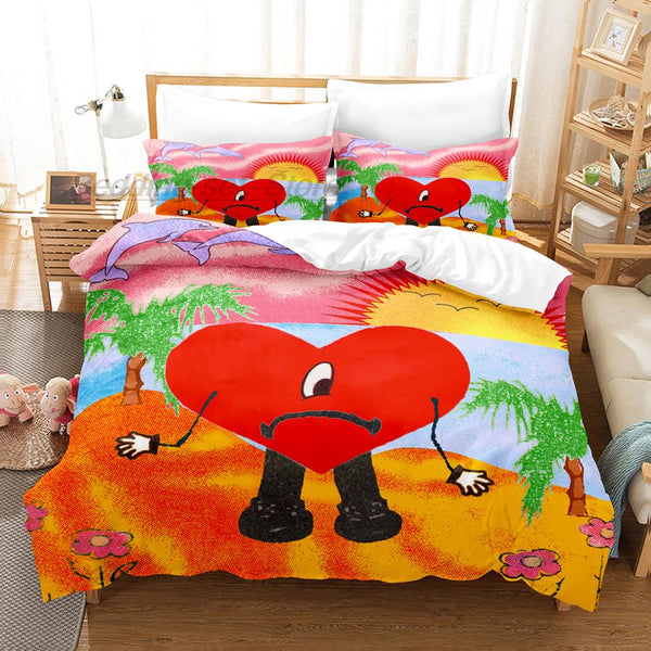 UN VERANO SIN TI Bedding Set Single Twin Full Queen King Size Bed Set Aldult Kid Bedroom Duvetcover Sets 3D Print Bad Bunny
