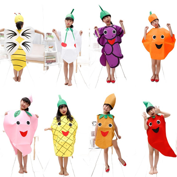 Adult Kids Boy Girl Banana Vegetable Costume Fruit Family Funny Onesie  Fancy Dress  Performance Clothes   Cosplay Halloween