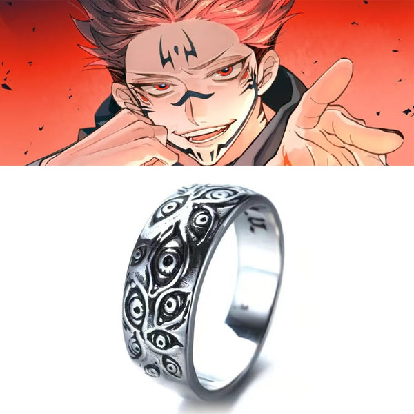 Anime Jujutsu cos Kaisen Rings Ryomen Sukuna Cosplay Black Dead Eye Unisex Ring Prop Jewelry Gift Accessories