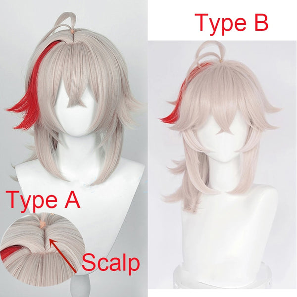 2 Type Genshing and Impacts Kazuhaha Cosplay Wig Cosplay Anime Cosplay Wigs Heat Resistant Synthetic Wigs Halloween+Wig Cap