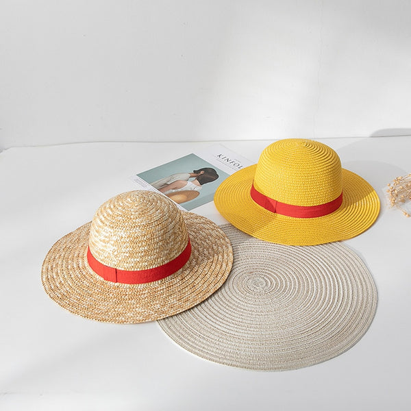Anime Cosplay Straw Hat Adult Unisex 35CM Weaving Summer Sun Cap Accessories Prop Halloween