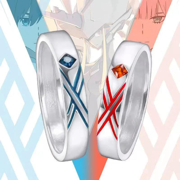 Anime Darling In The Franxxnxx Ring HIROro ZERO TWO Cosplay Adjustable Unisex Couple Lover Rings Jewelry Gift Prop Accessories