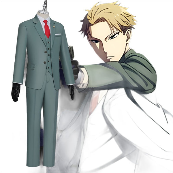 Anime Spy Family Loid Forger Cosplay Uniform Costume Men&#39;s Suit and Tie White Shirt