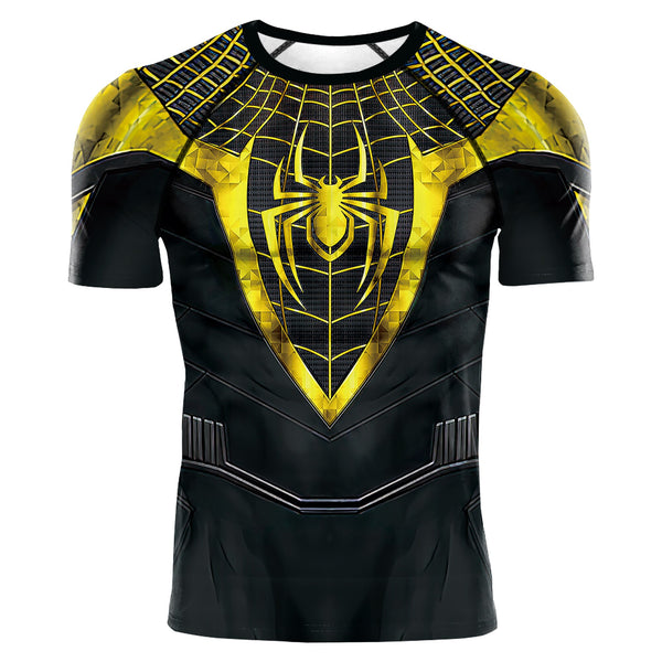 Summer Short Sleeve Cosplay Costume Acitve Wear for Male Superhero 3D Compression Shirt Bodybuilding Running Workout Fitness Top
