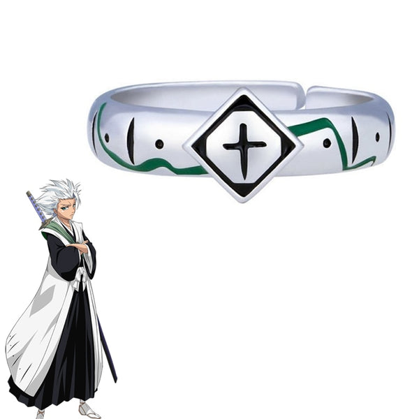 Anime Bleach Ring Hitsugaya Toushirou Cosplay Unisex Adjustable Opening Alloy Jewelry Rings Accessories Gifts