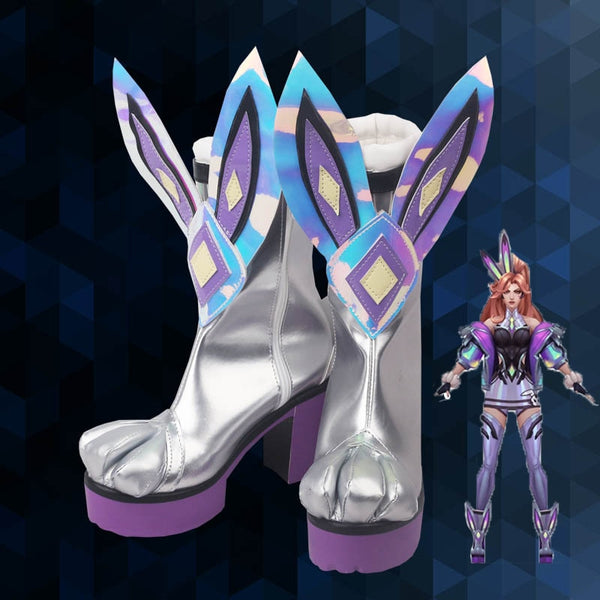 Game LOL Battle Bunny Miss Fortune Cosplay Shoes Game LOL Cosplay Shoes Sexy Women Shoes High Boots Heels Halloween Party Gift