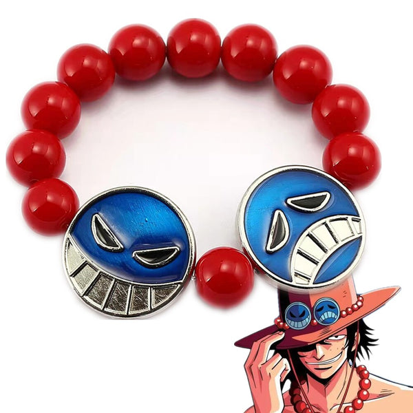 Anime One P Piece Cosplay Portgas·D· Ace Necklace Bracelet  Prop Pendant Choker Fashion Jewelry Accessories Gift