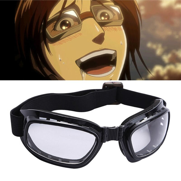 2022 Anime Attack on Titan Eyewear Cosplay Hans Zoe Foldable Sunglasses Black Thick-Rimmed Frame Goggles Accessories Prop Gifts