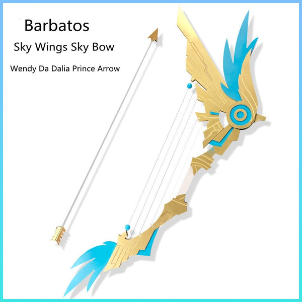 120cm Game Genshing and Impacts Ventiti Cosplay Prop Bow Sky Wings Prop Sky Harp Fancy Party Prop Carnival Weapon Birthday Gift Toy