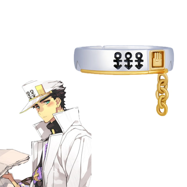 Anime JoJo&#39;s Bizarre Adventure Rings Kujo Jotaro Cosplay Silver Adjustable Men Women Ring Jewelry Prop Accessories Gift