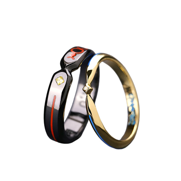 Anime Fates oh Stay a Night Black Saberer Ring Altriaia Pendragonon Cosplay Unisex Couple Adjustable Rings Accessories Jewelry Gift