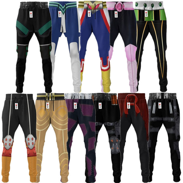 My Hero and Academiaia Cosplay Costume Anime Trousers Unisex Casual Pants Midoriyaya Izukuku Cosplay Sports Pants Sweatpants