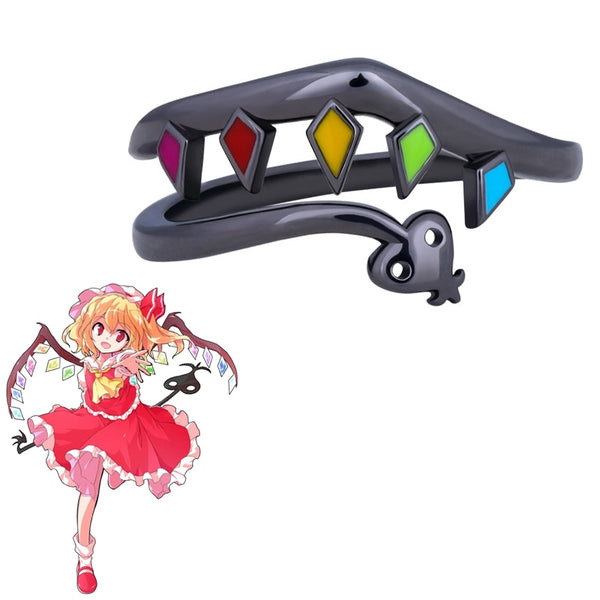 Game Touhou Project Ring Flandre Scarlet Cosplay Opening Adjustable Unisex Rings Jewelry Accessories Prop Gift