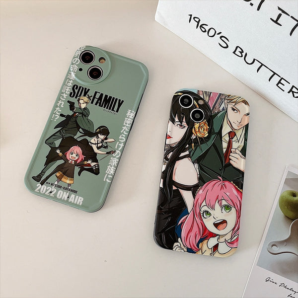 Cute Anime SPY FAMILY Phone Case for iPhone 13 12 11 Pro XS MAX 8 7 Plus X XR Cartoon Lens Protection Soft Silicone Cover Funda
