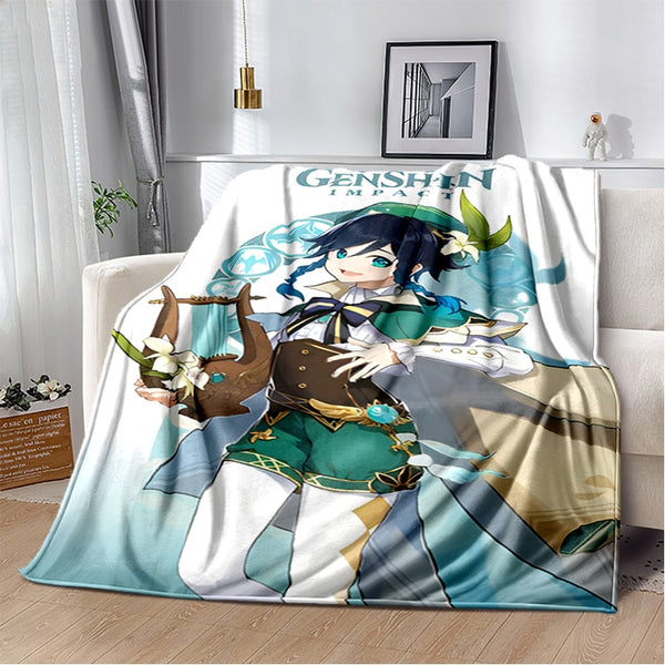 Genshin Impact Blanket  for Best Gift Anime Fleece Throw Blanket Home Printed Ultra-Soft Warm Bedspread Bedding Sofa blanket