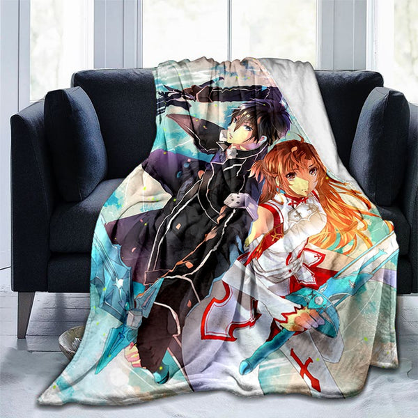 Hot Anime SAO Sword Art Game Online Anime Modern Blanket Gedruckt Bettdecke Geschenk Flannel Soft Plush Sofa Bed Throwing Blankets