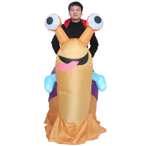 Halloween Party Inflatable Costume Cycling Snail Funny Blow Up Suit Party Clothing Fancy Dress for Adult