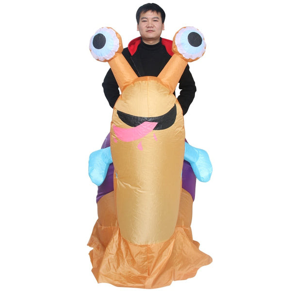 Halloween Party Inflatable Costume Cyclings a Snails Funny Blow Up Suit Party Clothing Fancy Dress for Adult
