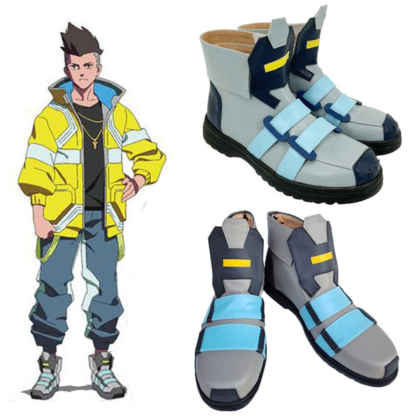 Anime Cyberpunk: Edgerunners Runners David Martinez Cosplay Shoes Halloween Carnival Game Cos Props Adult Man PU Leather Boots