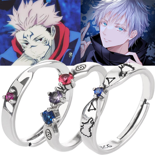 Anime Jujutsusu cos Kaisenen Ring Itadoriri Yujiji Gojojo Satoruru Cosplay Adjustable Unisex Rings Jewelry Prop Accessories Gifts