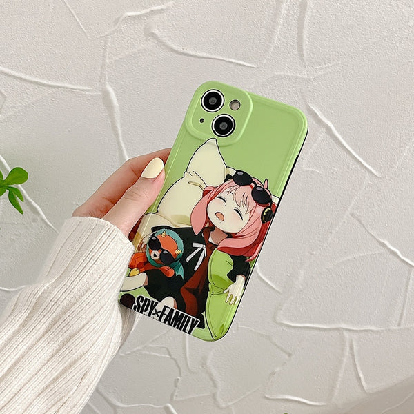 Japan Anime SPY FAMILY Phone Case for iPhone 13 12 11 Pro XS MAX 8 7 Plus X XR Cartoon Lens Protection Soft Silicone Cover Coque