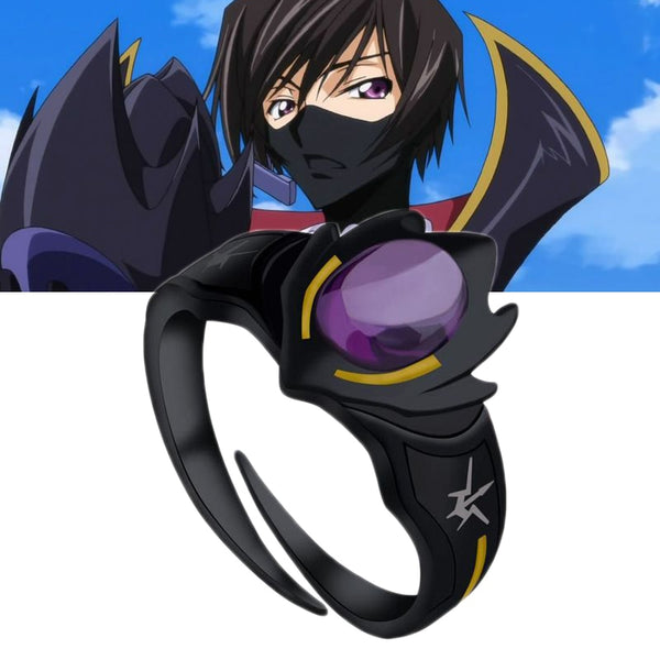 Anime CODE GEASS Lelouch of the Rebellion Ring Lelouch Lamperouge Zero Mask Cosplay Unisex Adjustable Rings Jewelry Accessories
