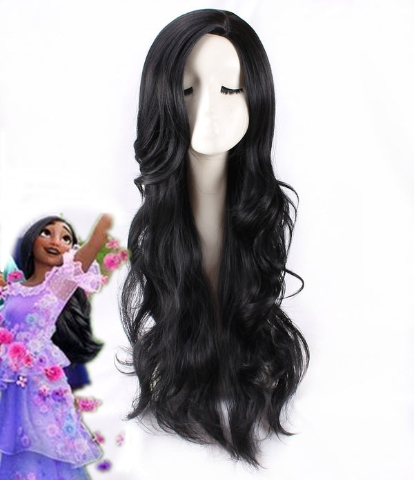 75cm Isabelala Cosplay Wig Long Black Heat Resistant Synthetic Hair Cosplay Prop with free wig cap
