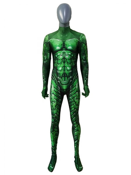 Green Cosplay Goblin Suit Spandex Men Boys Superhero Jumpsuit Zentai Bodysuit Adult/Kids