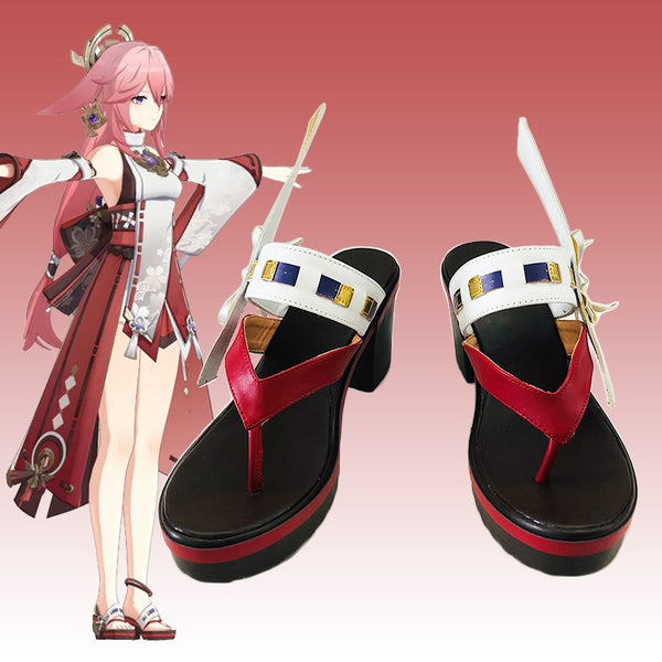 Game Genshing and Impacts Yaeae Mikoko Cosplay Shoes Halloween Carnival Fancy Party Cosplay Props Birthday Customized Size women men boots