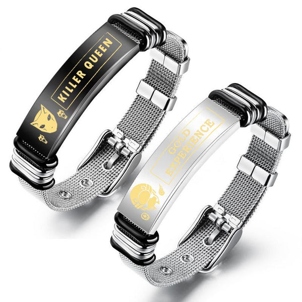 Anime JoJo cos Bizarre Adventure Stone Ocean Jolyne Cujoh Bracelet Cosplay Kira Yoshikage Metal Wristband Jewelry Props Gift