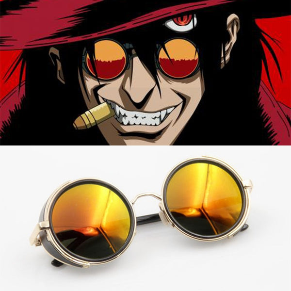 Anime HELLSINGing Alucardrd Glasses Prop Vampire a Hunters Cosplay Orange Sunglasses for Men Women