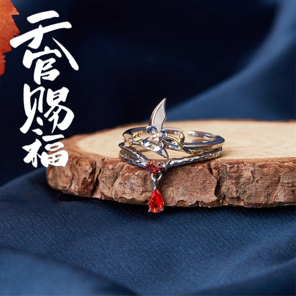 Anime Tian Guan Ci Fu Ring Hua Cheng Xie Lian Cosplay Adjustable Unisex Birthday Couple Rings Comics TGCF Jewelry Accessories