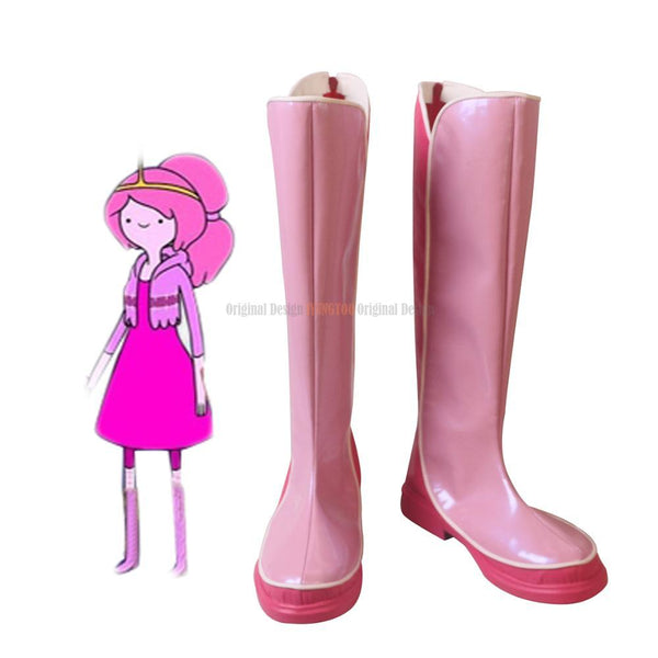 Princess Bonnibel Bubblegum Cosplay Boots Pink Shoes Leather Customized Boots for Boys and Girls Halloween Cosplay Accessories