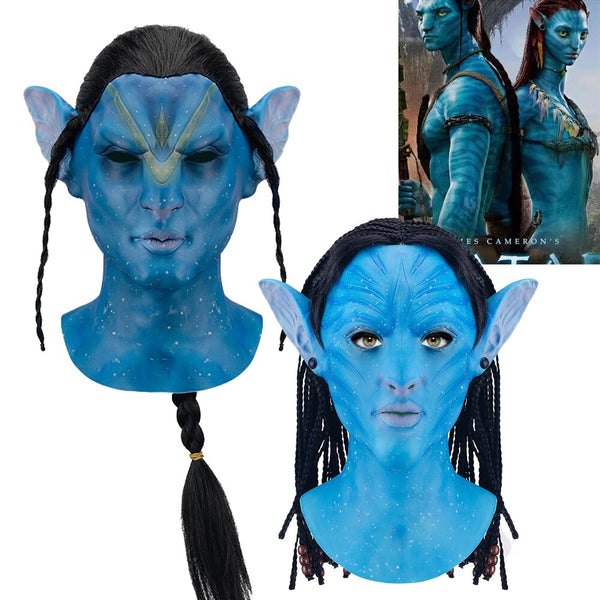 2Avatar: Latex Mask Halloween Party Cosplay Adult Movie IAvatar Mask Carnival Costume Party Props