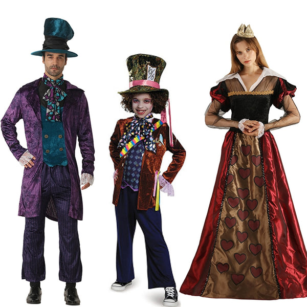 Snailify Alices Wondeland costume Boys Mad Hatter Costume Family Halloween Cosplay Alice Through The Looking Glass Cosplay