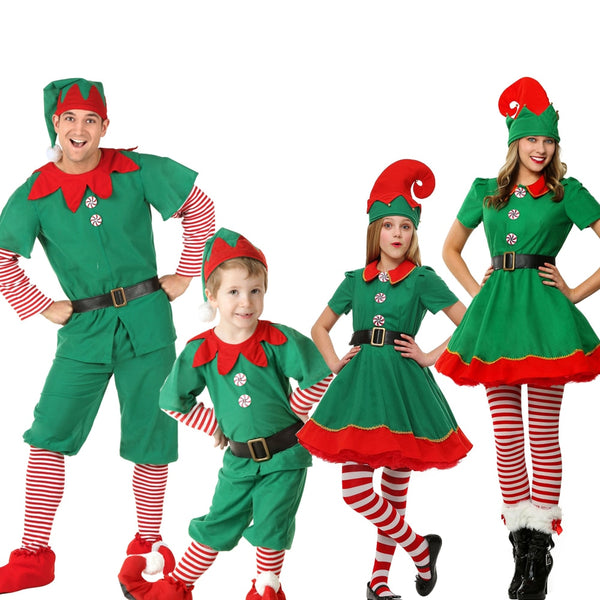 Snailify Weihnachtsoutfit Mädchen Urlaub Elfenkostüm Familie Weihnachtskostüm Eltern Kinder Frauen Weihnachtskleid