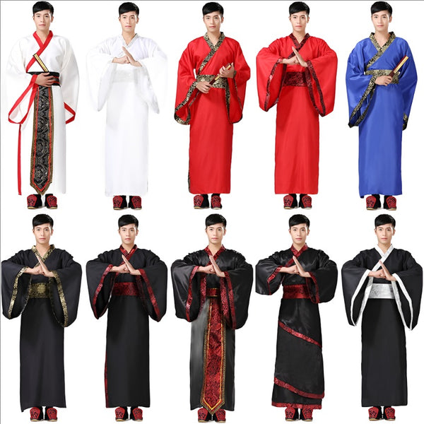 10Color Herren Hanfu Traditionelle Chinesische Kleidung Altes Kostüm Festival Outfit Bühnenkleidung Volkstanzkostüme