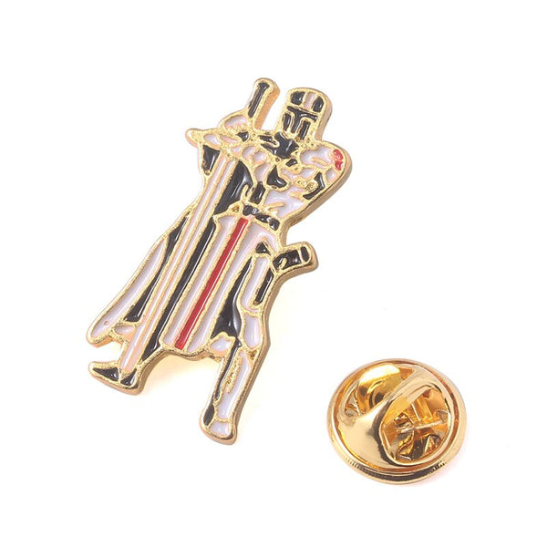 Masonic Knights Templar Metal Brooches Pins Crusaders Guard With Sword Golden Badge For Women Men backpack bags Hat Jewelry